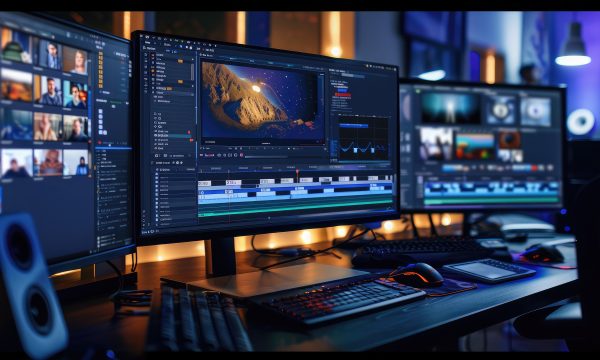 Professional video editing time line